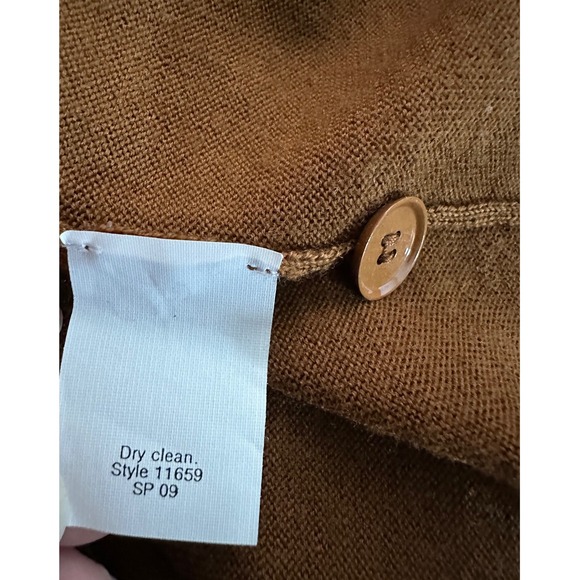J Crew 100% Merino Wool Lightweight Cardigan Sweater Sz M Brown Button Front - Picture 4 of 9